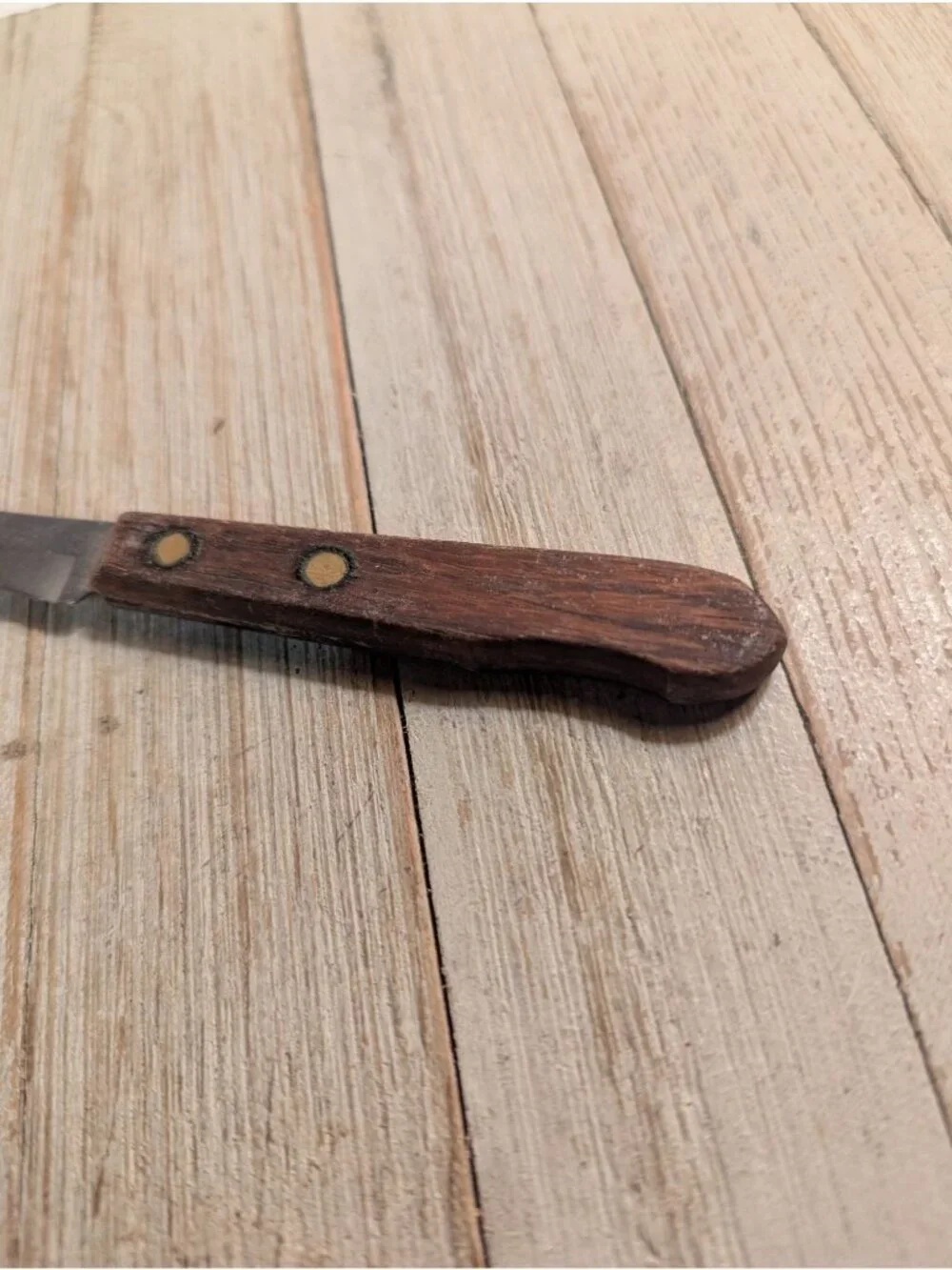Vintage Stainless Knife Parer Paring Wood Handle 4